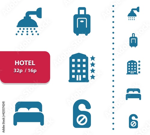 Hotel, Tourism Icons