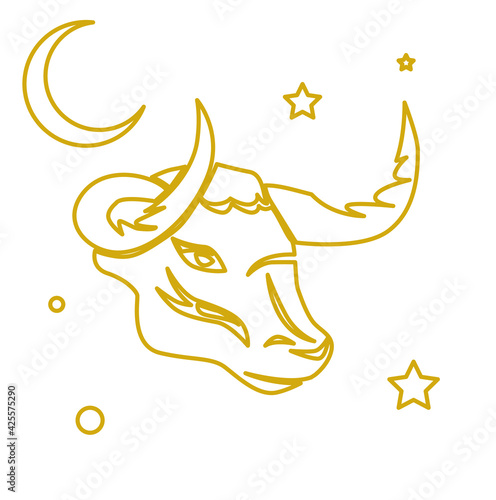 The illustration - zodiac sign in the gold color.