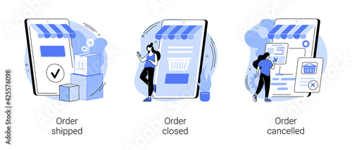 Order status abstract concept vector illustrations.