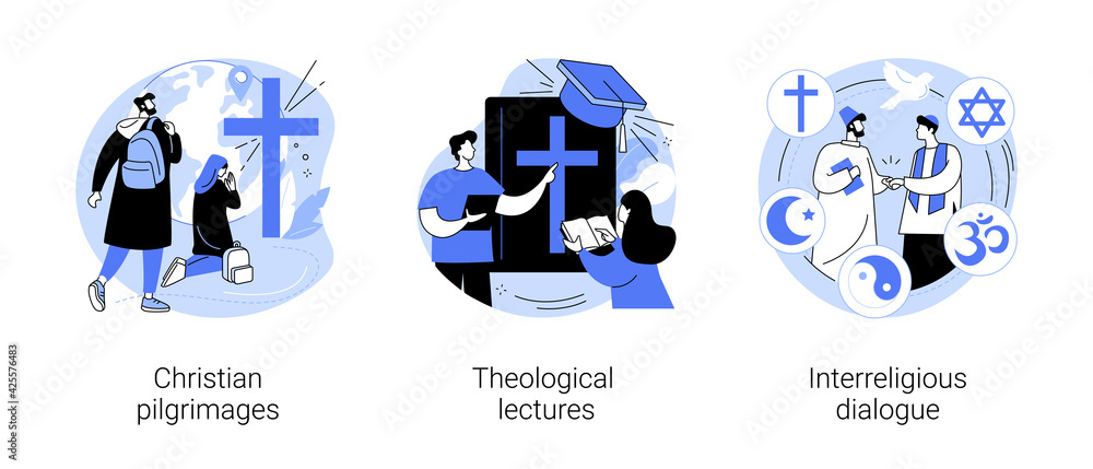 Fototapeta premium Doctrine of god abstract concept vector illustrations.