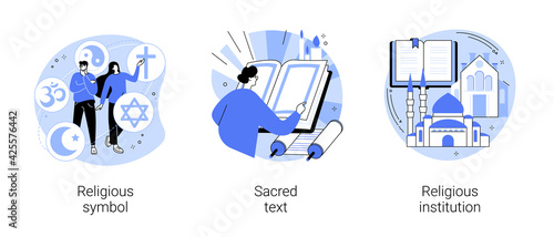 Religious practice abstract concept vector illustrations.