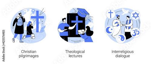 Doctrine of god abstract concept vector illustrations.
