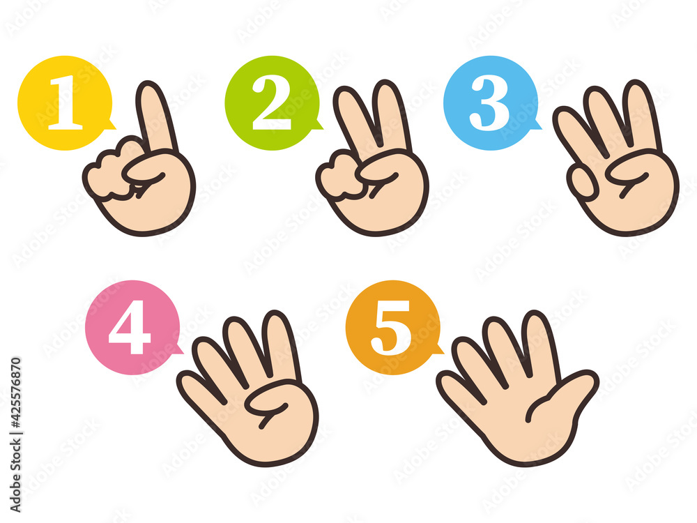 Fototapeta premium 指でカウント 数字 アイコン