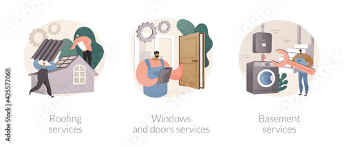 House maintenance abstract concept vector illustrations.