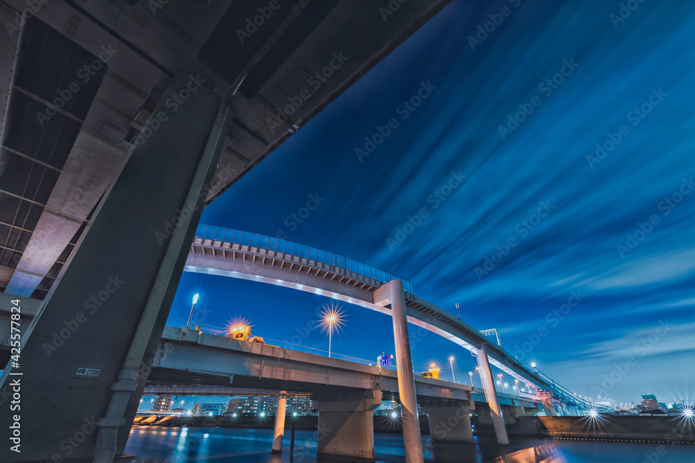 Obraz premium 小松川ジャンクションの夜景