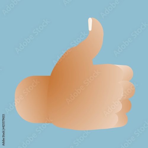 Thumbs Up like sign vector icon, gestures of human hand icon in conceptual trendy design vector Eps 10 illustration.