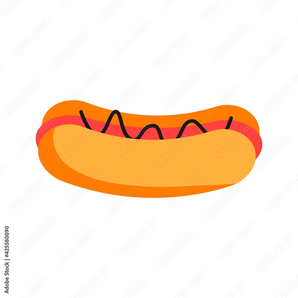 Cartoon hot dog. Vector sign illustration Cartoon hot dog. Vector sign illustration