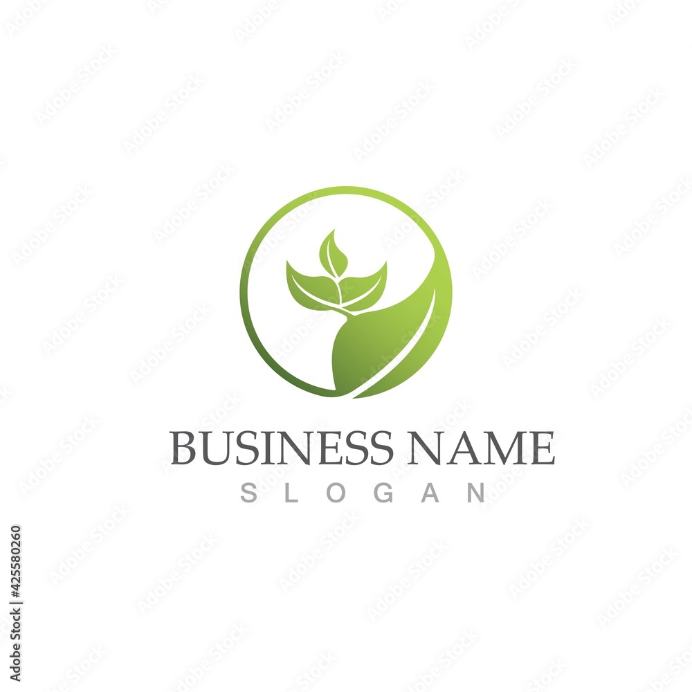 Logos of green Tree leaf ecology Logos of green Tree leaf ecology
