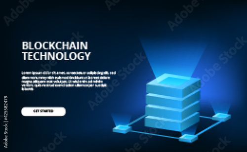 3d cube network cloud crypto technology for future blockchain cyber internet connection illustration
