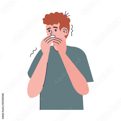 man panic shock