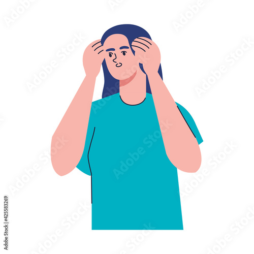 girl panicking character