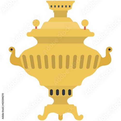 Vector museum russian tea samovar isolated on white
