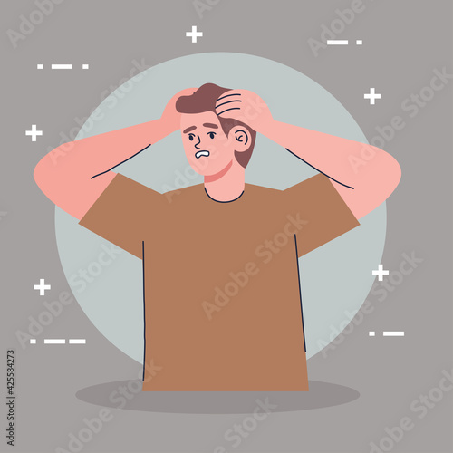 man with panic