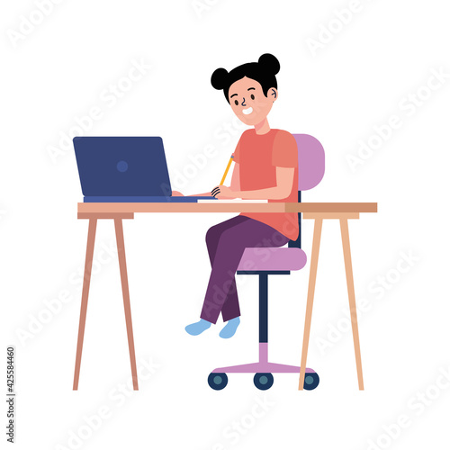schoolgirl elearning character