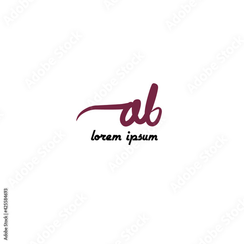 Initial ab beauty monogram and elegant logo design