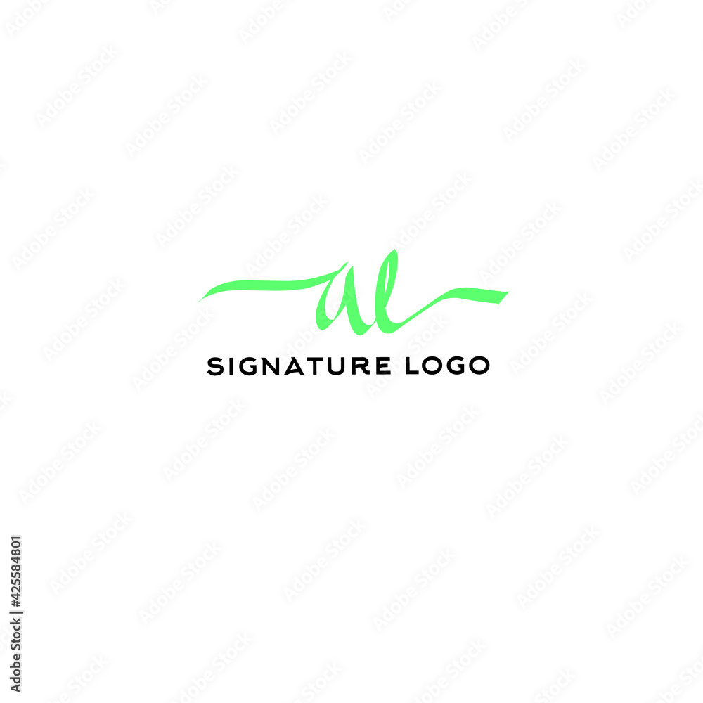 Initial al beauty monogram and elegant logo design