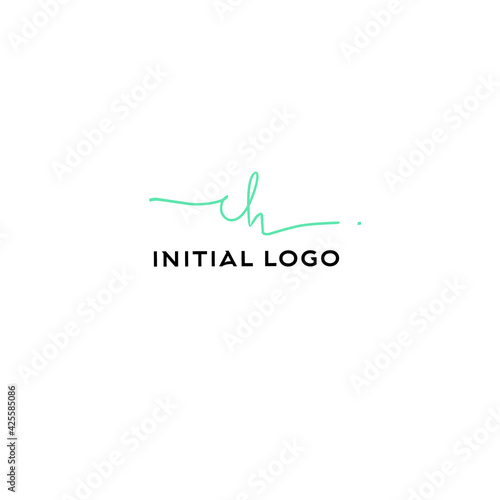 Initial ch beauty monogram and elegant logo design