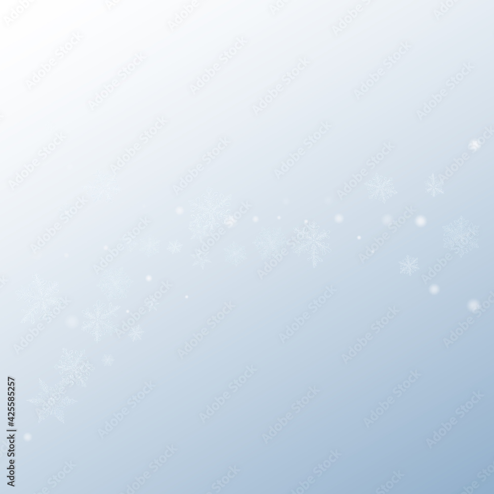 Silver Snowfall Vector Gray Background. Fantasy