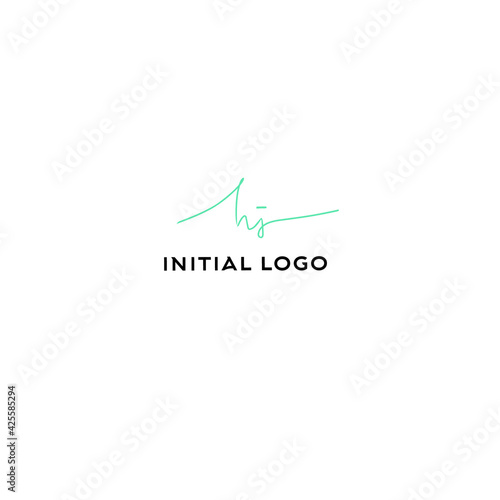 Initial hj beauty monogram and elegant logo design
