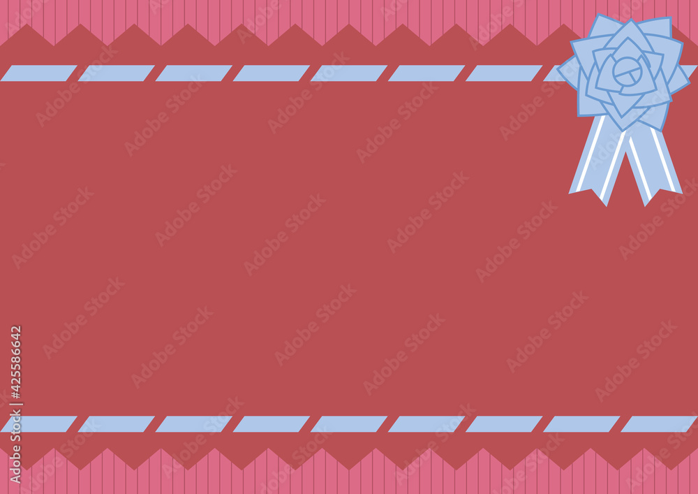 Naklejka premium Decorative Bow, Zigzag Border, maroon and pink Background