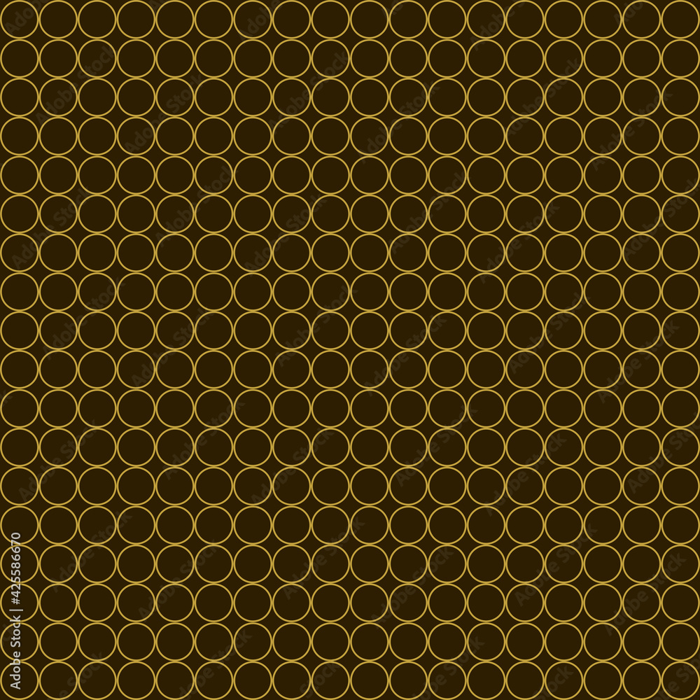 Gold circles on brown background, Seamless Pattern. Endless Texture With Many Round Shapes. Gold circles on brown background, Seamless Pattern. Endless Texture With Many Round Shapes.