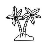 Palm tree vector illustration. Doodle style. Design, print, decor, textile, paper