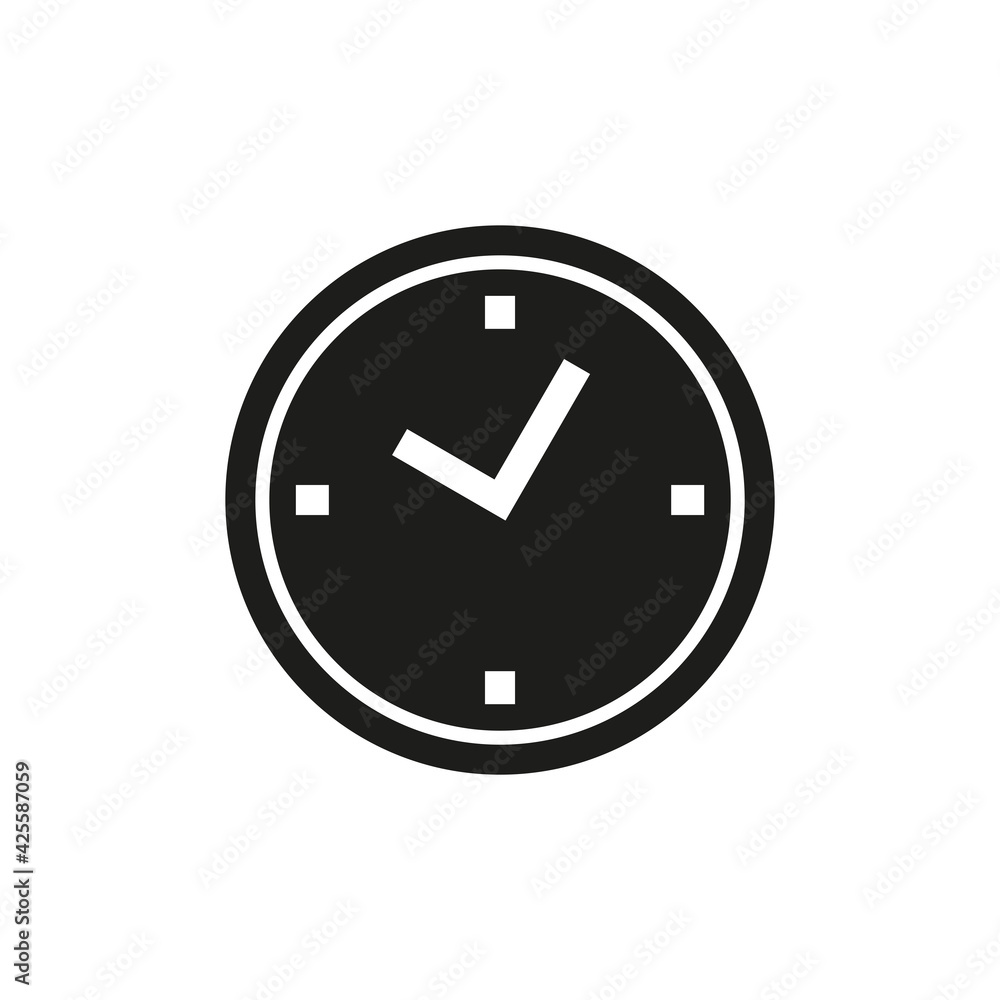 The clock icon. Simple vector illustration on a white background. The clock icon. Simple vector illustration on a white background.