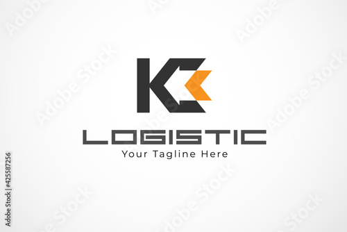 Initial Letter K  Arrow Logo, Letter K with arrow combination, Usable for Business and logistic Logos, Flat Vector Logo Design Template, vector illustration