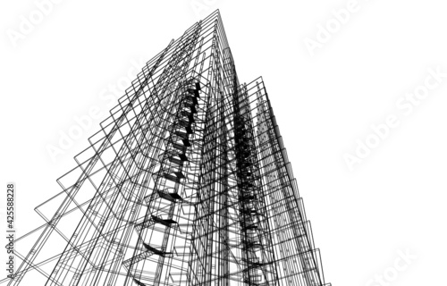 3d illustration of abstract modern architecture