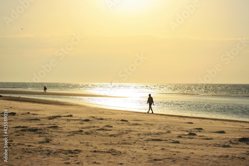 walking on the beach