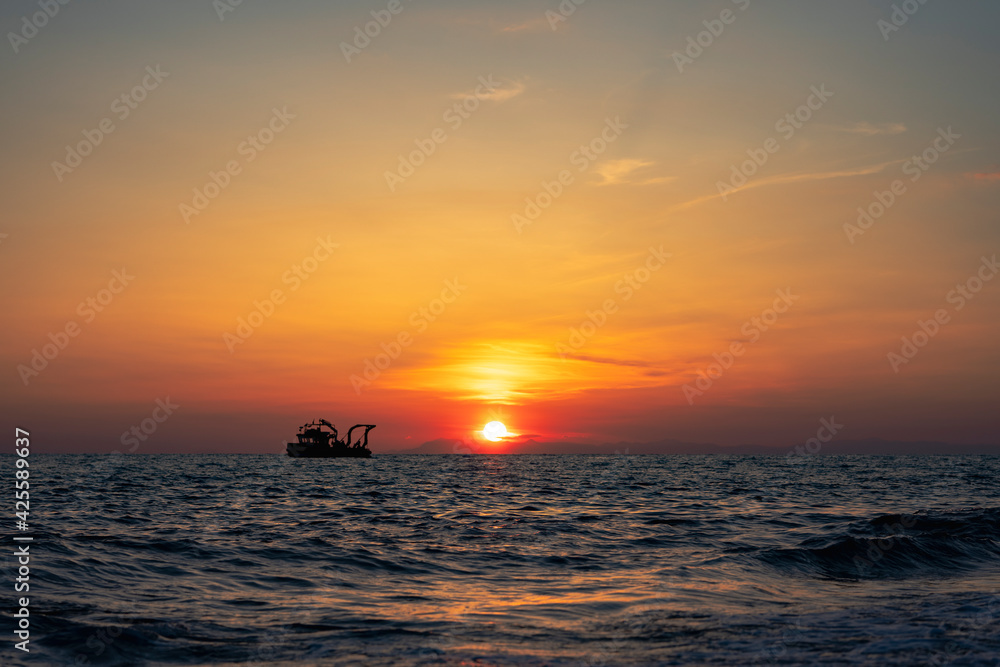 sunset on the beach