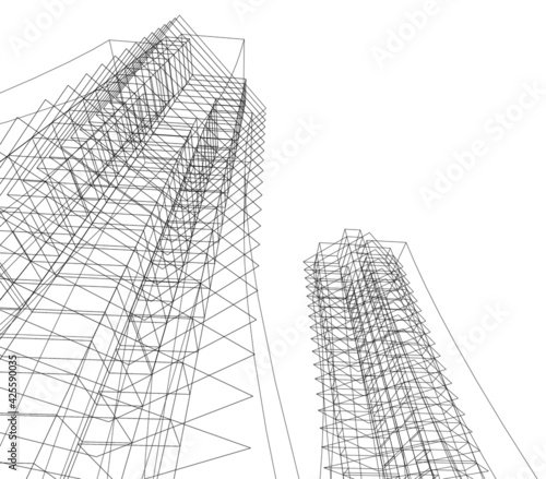 Building 3d structure architecture background