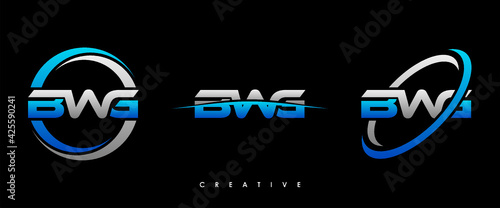 BWG Letter Initial Logo Design Template Vector Illustration