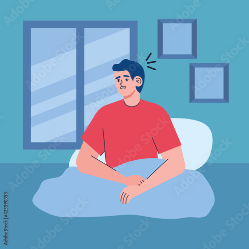 man with panic