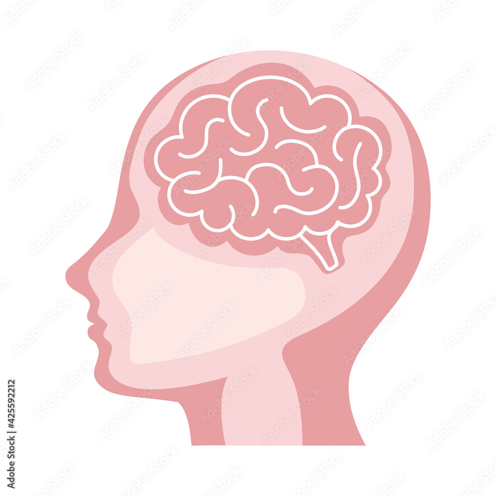 profile with brain profile with brain