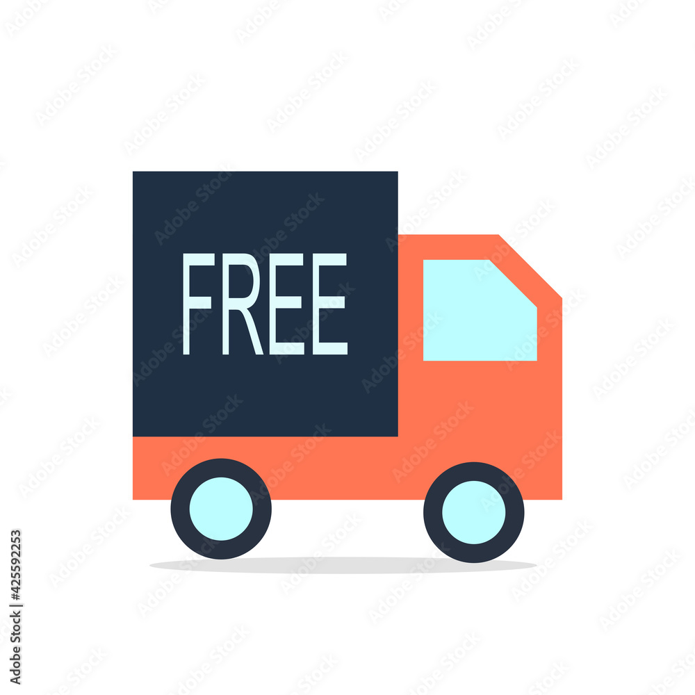 Free shipping icon. E-commerce sign. Vector Illustration. Free shipping icon. E-commerce sign. Vector Illustration.