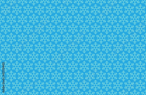 Snowflake seamless pattern on blue background, Vector Illustration winter for Christmas and new year's eve holidays