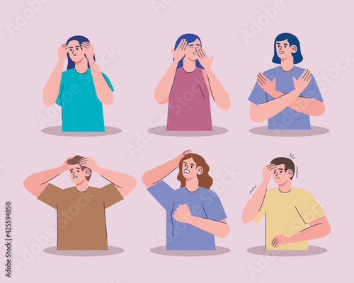 six panicking people