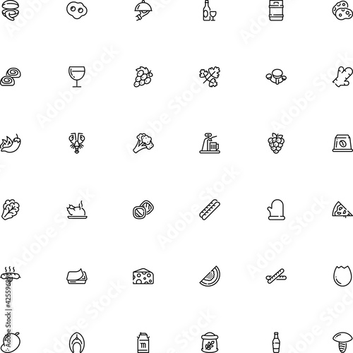 icon vector icon set such as: cheddar, full, illness, pint, crack, broccoli, protein, packaging, parasitic, round, boletus, mango, vine, reservoir, storage, foodstuff, roast, cold, sack, pork, garden