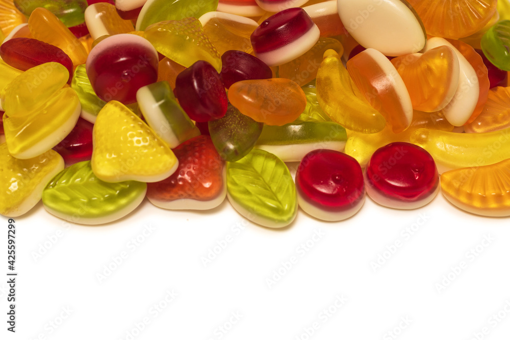 Assorted tasty gummy candies.