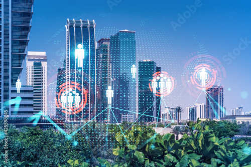 Photography Panoramic view skyscrapers