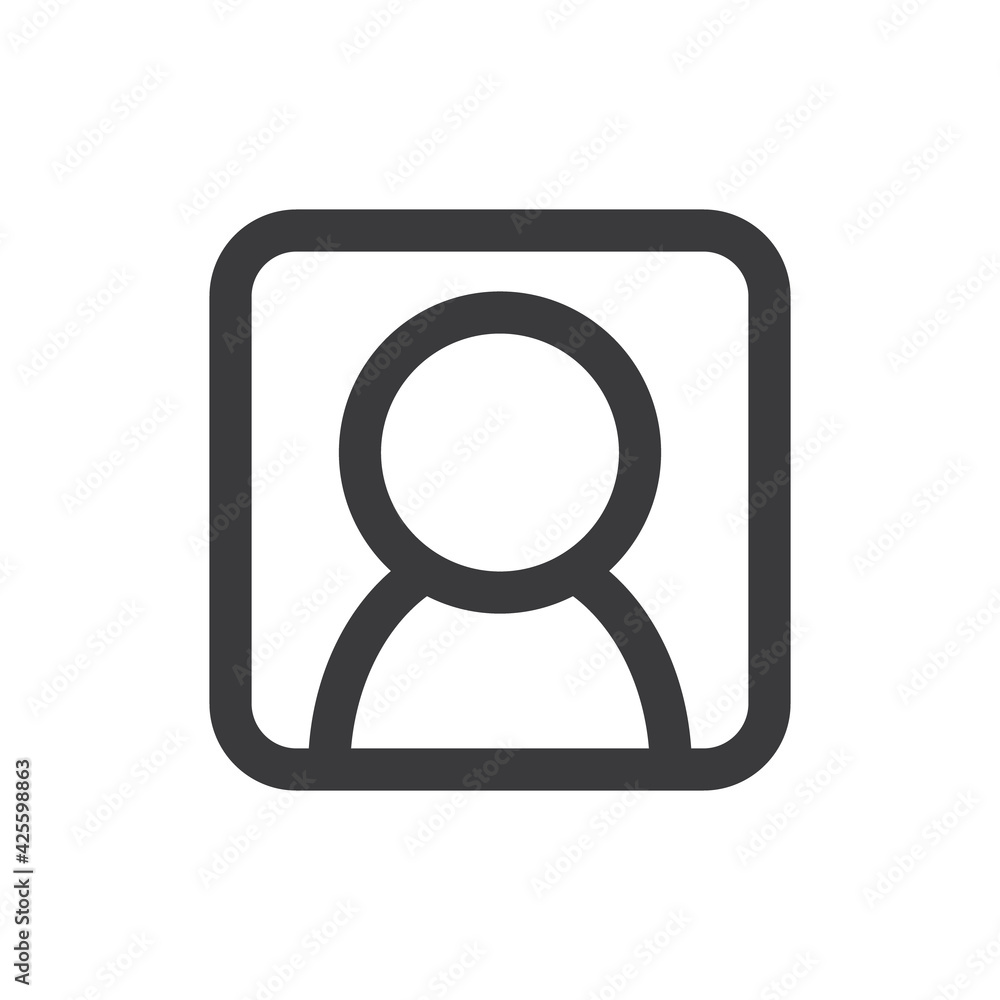Login icon, vector user symbol. Simple linear pictogram. User interface account log in. Login icon, vector user symbol. Simple linear pictogram. User interface account log in.