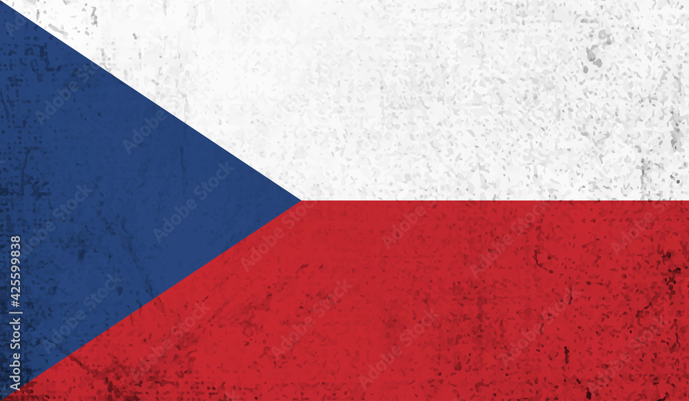 Grunge Czech Republic flag. Czech Republic flag with waving grunge texture.