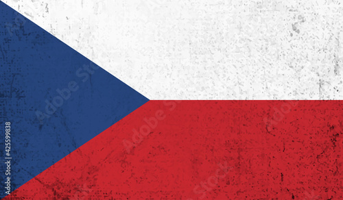 Grunge Czech Republic flag. Czech Republic flag with waving grunge texture.