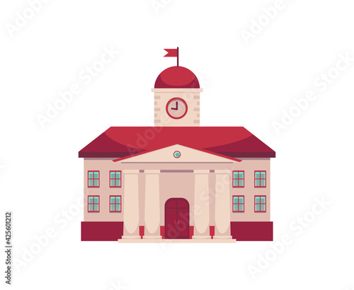 Building of college or university classical architecture with empty entrance.