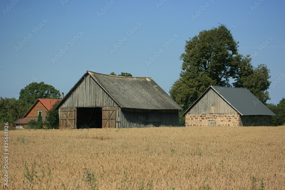old barn in the field old barn in the field