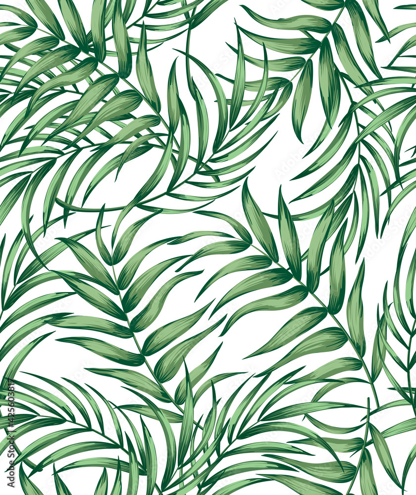 Tropical leaves vector pattern. summer botanical illustration for clothes, cover, print, illustration design. Tropical leaves vector pattern. summer botanical illustration for clothes, cover, print, illustration design.
