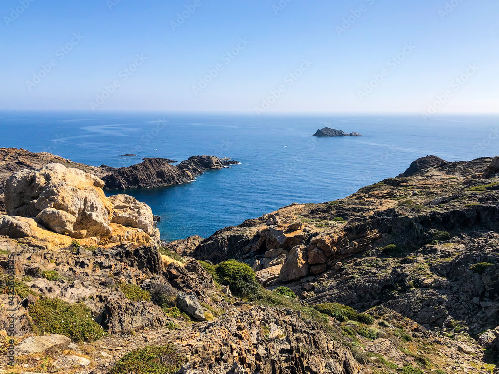 View of the Mediterranean Sea from a cliff at Cap de Creus