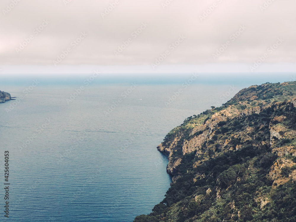View of the Mediterranean Sea from a cliff at Cap de Creus View of the Mediterranean Sea from a cliff at Cap de Creus