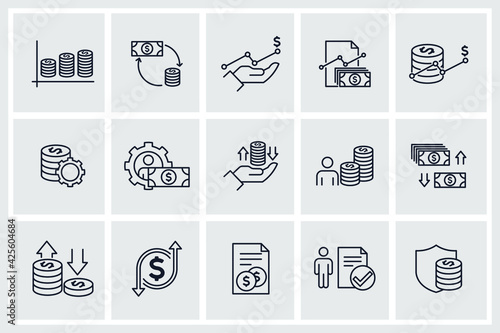 Set of finance management icon. business management pack symbol template for graphic and web design collection logo vector illustration